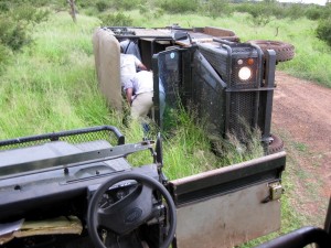 rescue from the overturned car in the hlane np swaziland